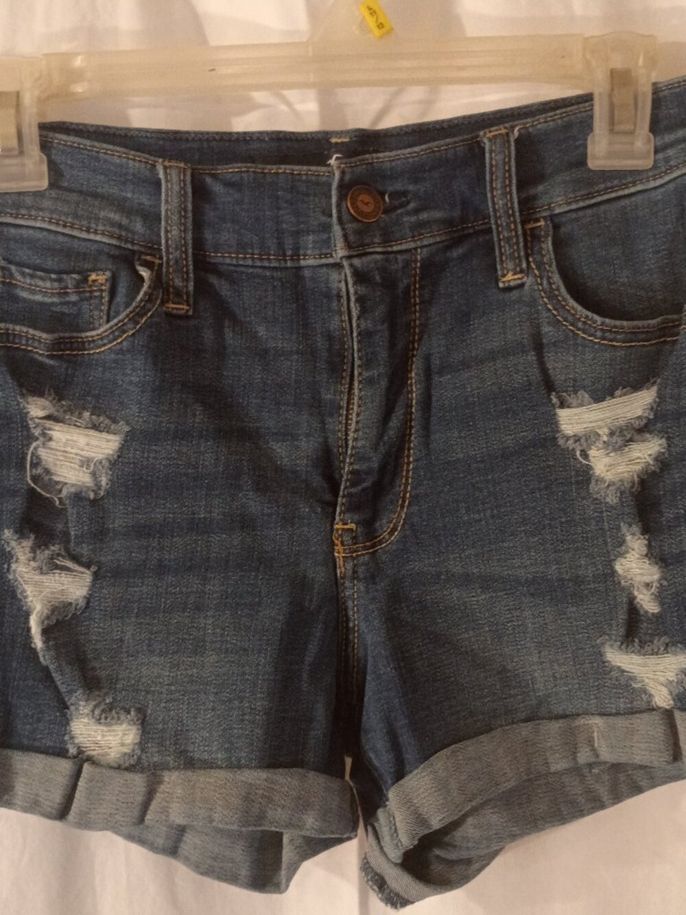Hollister High Rise Cuffed Denim Jean Shorts Size 26 waist